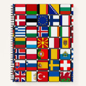 Carnet Collage des drapeaux internationaux, drapeaux du m (Devant)