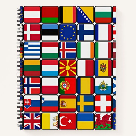 Carnet Collage des drapeaux internationaux, drapeaux du m (Devant)