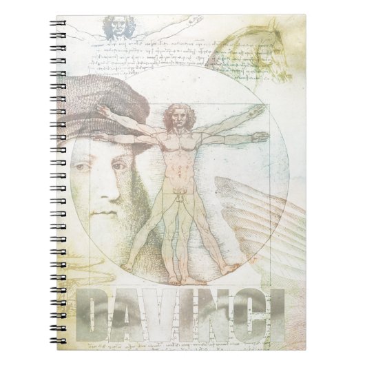 Carnet Collage d'homme de Léonard de Vinci Vitruvian (Devant)