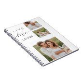 Carnet Collage moderne Couple Photo & Live Love Laugh Cad (Côté Droit)
