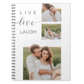 Carnet Collage moderne Couple Photo & Live Love Laugh Cad (Devant)
