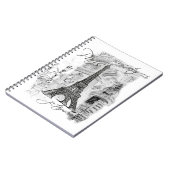 Carnet Collage noir et blanc de la Tour Eiffel (Côté gauche)