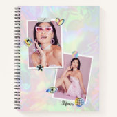 Carnet Collage personnalisé de 2 photos avec nom de scrip (Devant)