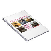 Carnet Collage photo de la meilleure maman rose tendance (Côté Droit)