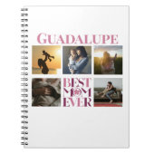 Carnet Collage photo de la meilleure maman rose tendance (Devant)