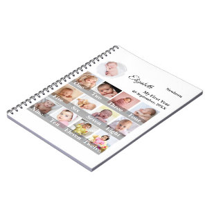 Carnet Collage photo de la première année de bébé 12 mois