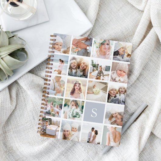 Carnet Collage photo de monogramme de brouillard