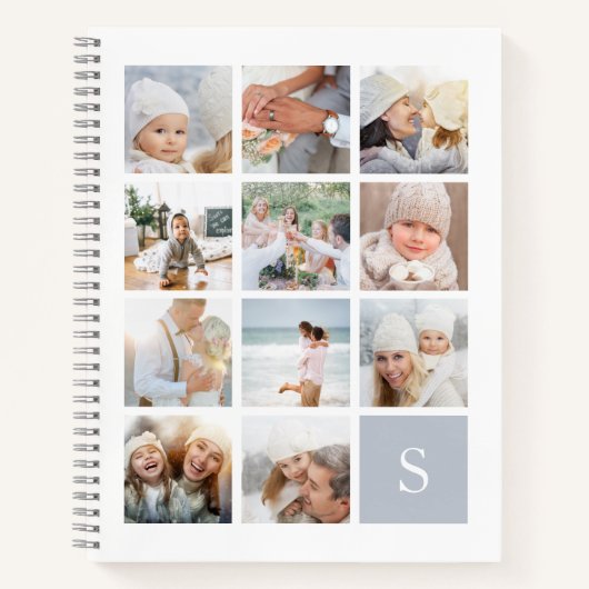 Carnet Collage photo de monogramme de brouillard (Devant)