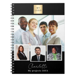 Carnet Collage photo logo entreprise noir blanc