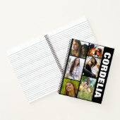 Carnet Collage photo moderne & nom (Intérieur)