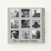 Carnet Collage photo moderne tendance noir & blanc (Dos)