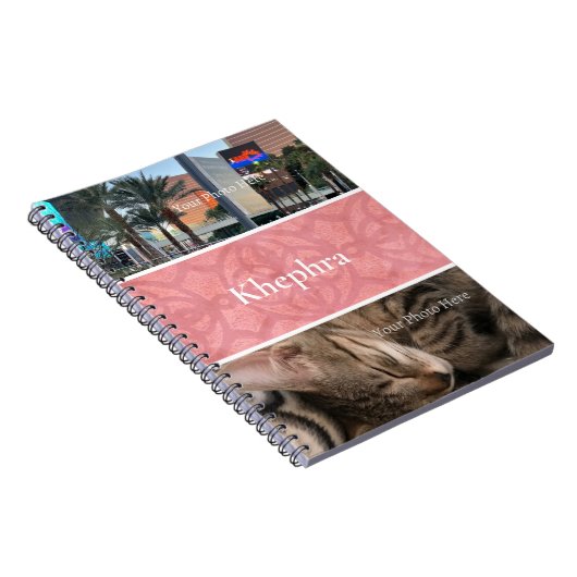 Carnet Collage photo Ruddy Pink Batik, Bordure, Nom (Côté Droit)