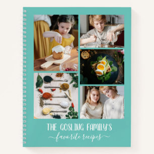 Carnet Collage photo Turquoise Recettes de la famille