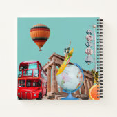 Carnet Collage Retro Chic personnalisé Travel Planner (Dos)