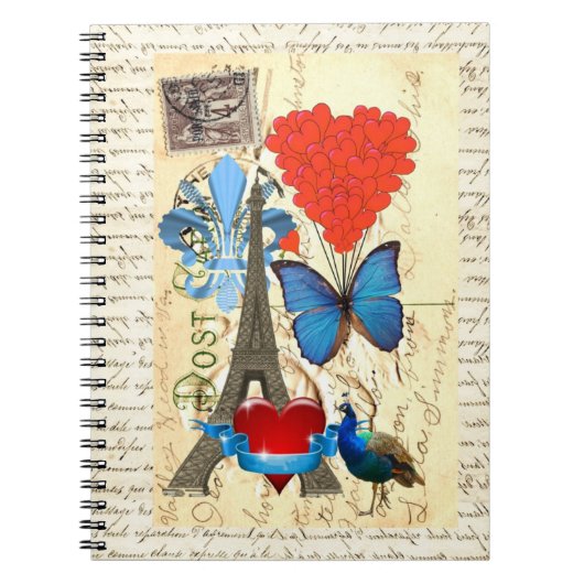 Carnet Collage romantique Paris (Devant)
