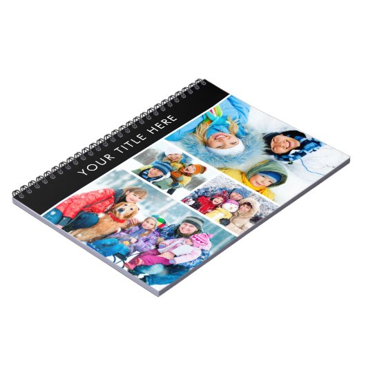 Carnet Collage simple de 4 photos avec couleur personnali (Côté gauche)