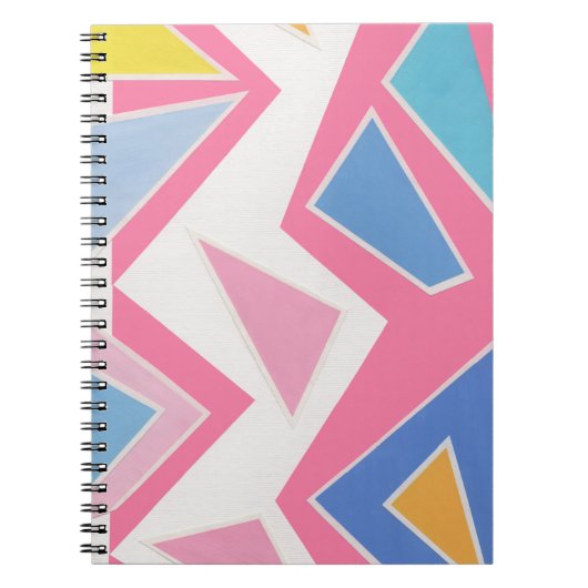 Carnet Collage Triangles Rose (Devant)