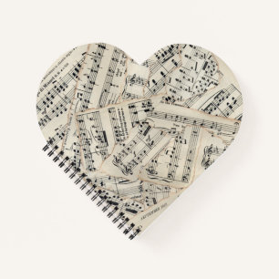 Carnet Collage vintage papier de musique