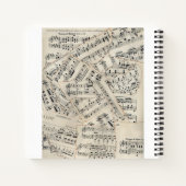 Carnet Collage vintage papier de musique (Dos)
