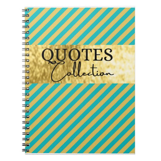 Carnet collection de citations vert et or (Devant)