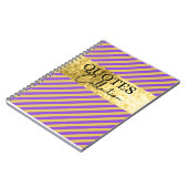Carnet collection de citations violettes et dorées  (Côté gauche)