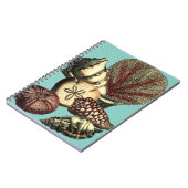 Carnet Collection de coquillages turquoise et de coraux r (Côté gauche)