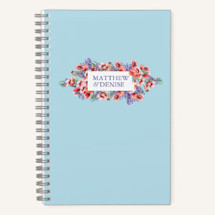 Carnet Collection de pavot avec Arrière - plan bleu sucre