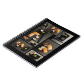 Carnet Collection de sushi sur l'arrière - plan noir (Côté gauche)