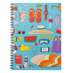 Carnet Collection d'objets d'été pour l'été à
