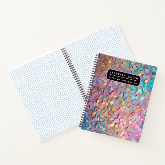 Carnet Collection Moderne Holographique Opale Pailletée (Intérieur)