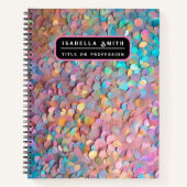 Carnet Collection Moderne Holographique Opale Pailletée (Devant)