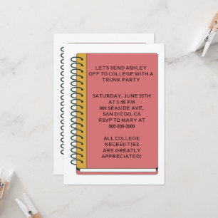 Carnet College Trunk Party Invitation