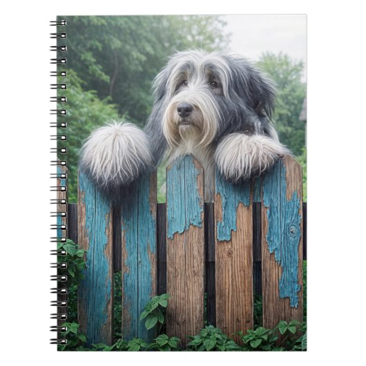 Carnet Collie Arpentant Au-Dessus D'Une Vieille Clôture (Devant)
