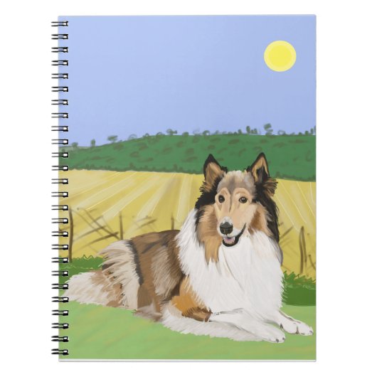 Carnet Collie arrondie avec champs (Devant)