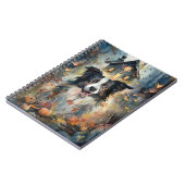 Carnet Collie de Border Halloween Avec Citrouilles Effray (Côté gauche)