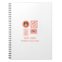 Collie de frontière timbre joyeux printemps