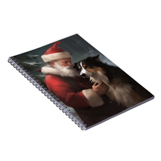 Carnet Collie frontalier avec Noël Festif du Père Noël (Côté Droit)