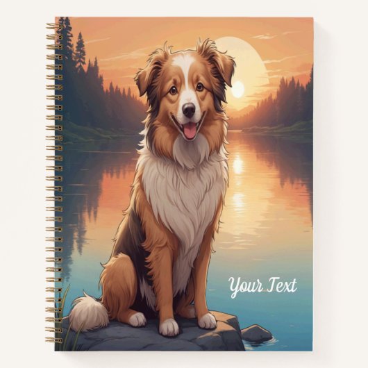 Carnet Collie Shepherd by Lake (Devant)