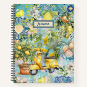 Carnet Collier d'agrumes sicilien bleu chic (Devant)