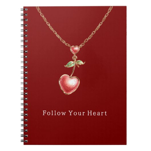 Carnet Collier en or coeurs rouges (Devant)