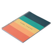 Carnet Colorbloc moderne Monogramme à rayures horizontale (Côté gauche)