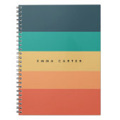 Carnet Colorbloc moderne Monogramme à rayures horizontale (Devant)