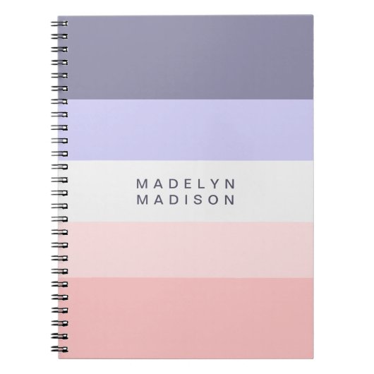 Carnet Colorbloc Peach Horizontal Stripe et Purple (Devant)