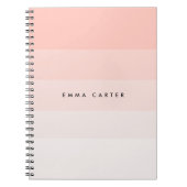 Carnet Colorblock Horizontal Blush Pink Stripes Monogramm (Devant)