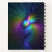 Carnet Coloré Avec Bleu Moderne Art Fractal Abstrait (Dos)