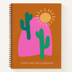 Carnet Coloré Boho Desert Cactus Art Personnalisé