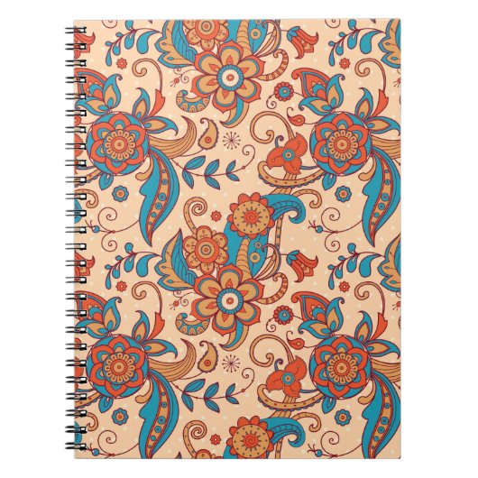 Carnet Coloré floral continu motif (Devant)