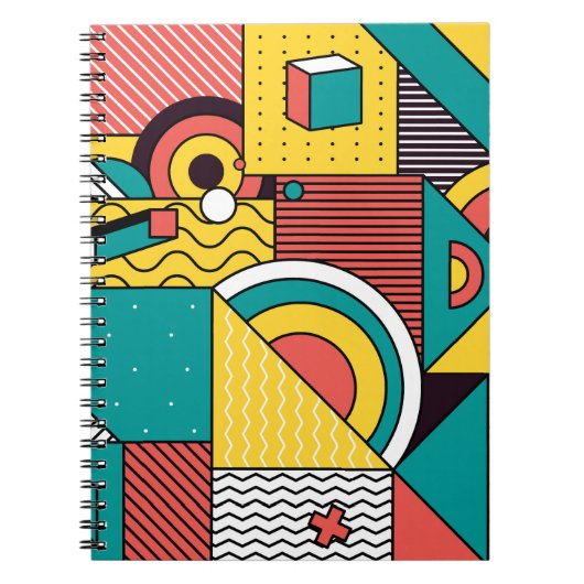 Carnet Coloré géométrique : motif abstrait. (Devant)