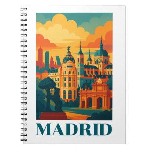 Carnet Coloré Madrid Espagne Vintage voyage