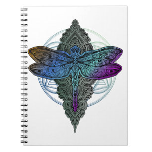 Carnet Coloré Mandala Dragonfly Lotus Flower Tee